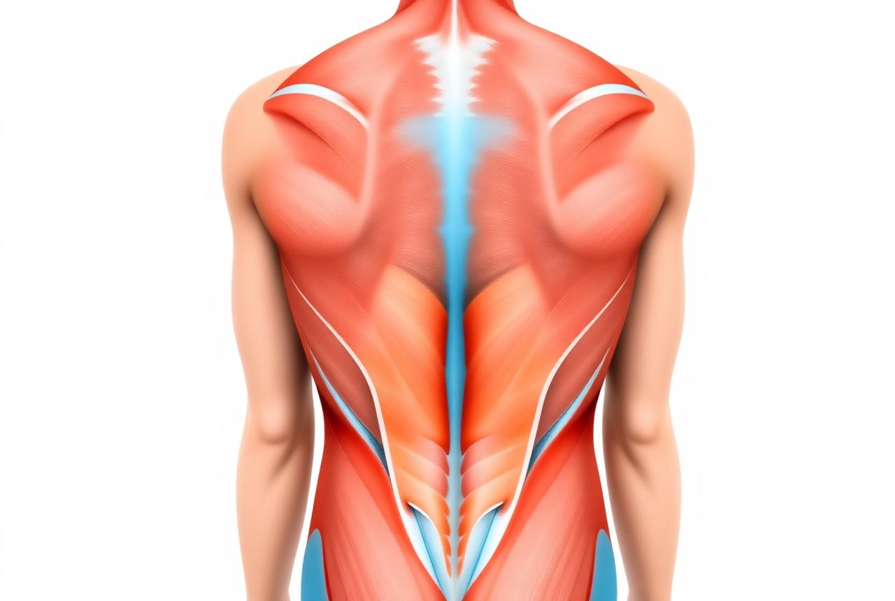 Anatomical illustration of the deep spinal stabiliser muscles